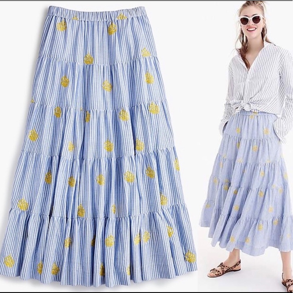 J.Crew midi pineapple skirt size small